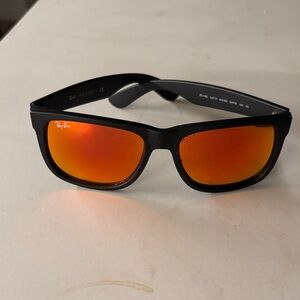 Ray-Ban Black Frames with Fiery Orange Lenses